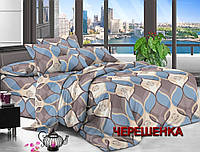 Ткань для постельного белья Полиэстер 75 PL4370-7 (60м) абстракция кофейно-голубая