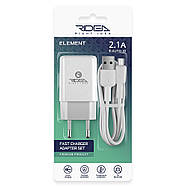 Мережевий Зарядний Пристрій Ridea RW-11111 Element Micro-USB 2.1 A 10.5W Білий, фото 4