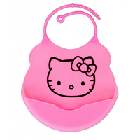 Силиконовый слюнявчик с карманом Kiddy Розовый Hello Kitty 02101