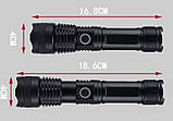 Ліхтарик ручний Mackros P50 LED світлодіодний металевий 30W акумулятор Type-C, фото 2