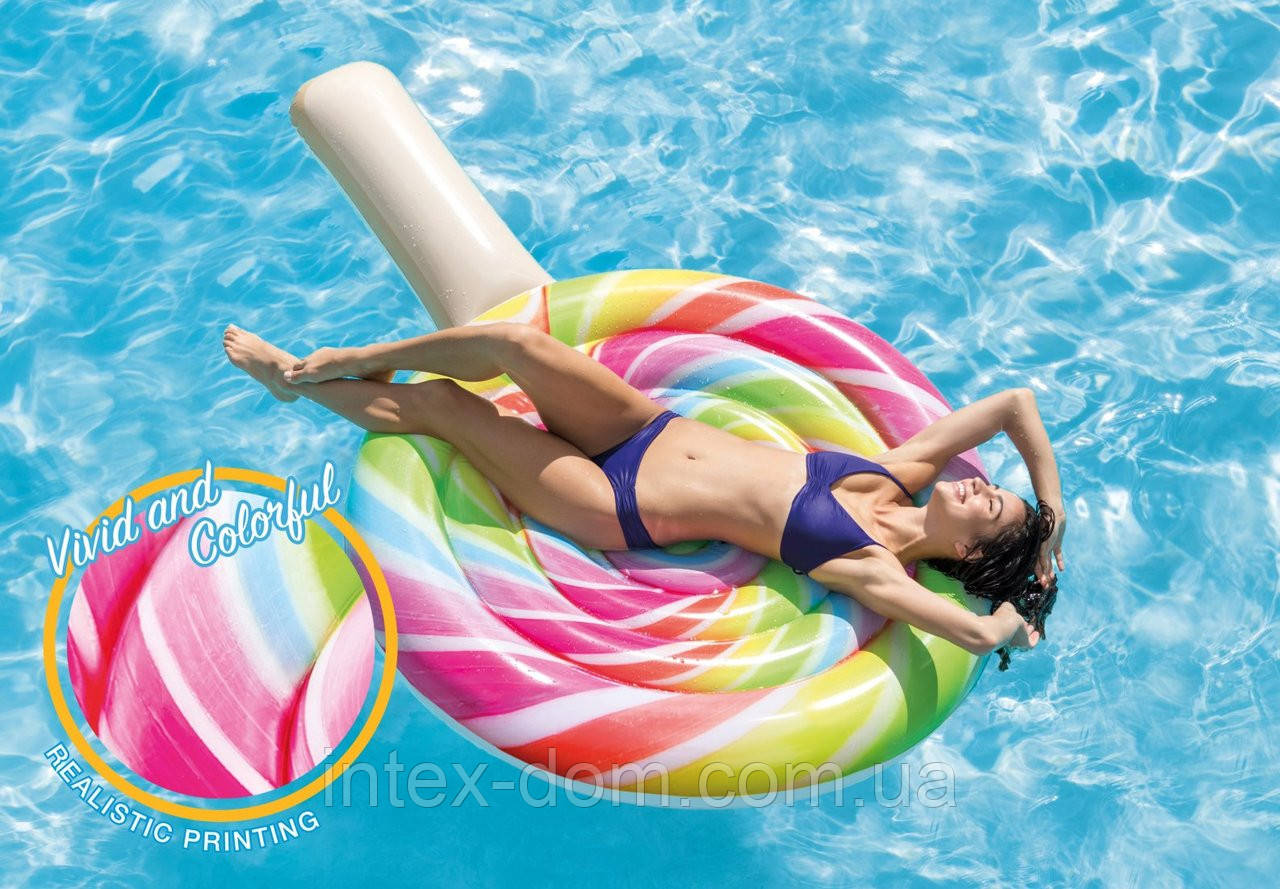 Пляжний надувний матрац Intex 58753 "Льодяник" (208х135 см)