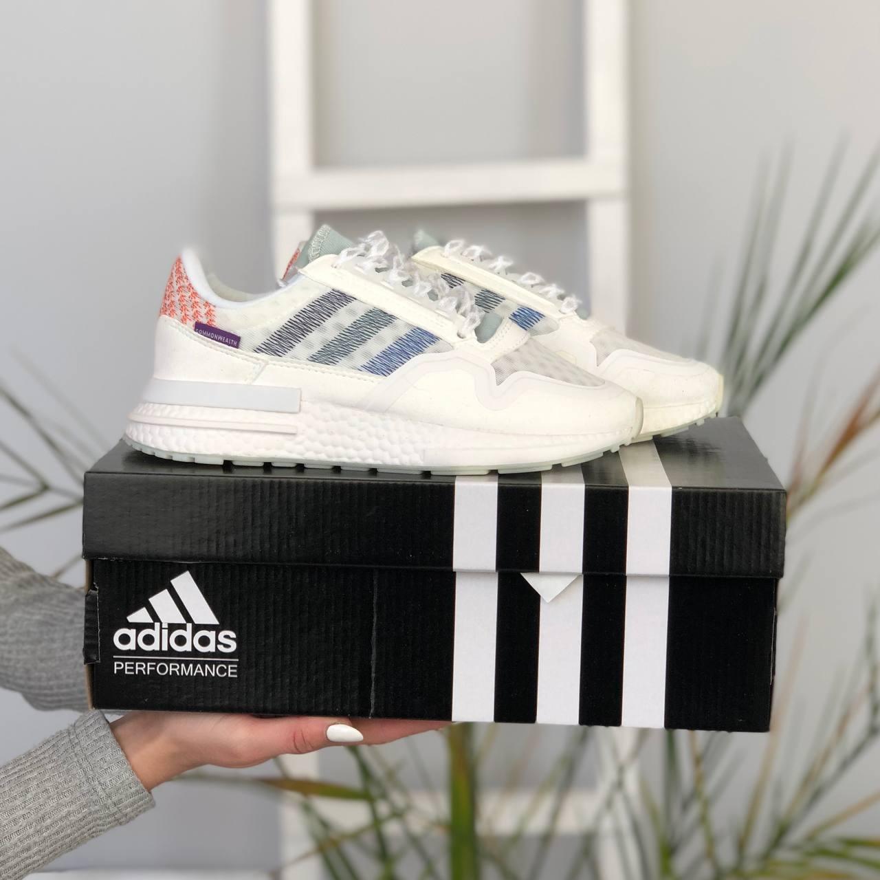 Чоловічі кросівки Adidas ZX 500 RM White Commonwealth білі літні Адідас ЗХ 500 РМ текстиль легкі
