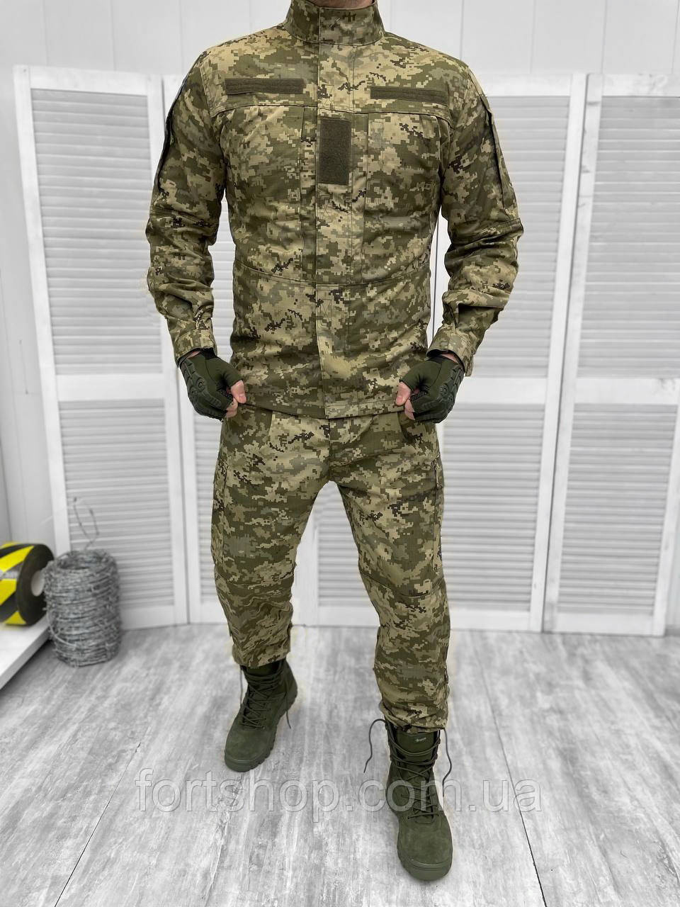 Тактичний польовий костюм ЗСУ піксель військовий форма гост саржа тактична куртка і штани весна літо