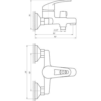 Змішувач для ванни Globus Lux Caprice GLCA-0102N, фото 3