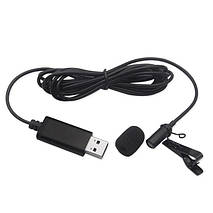 Мікрофон петличний USB інтерфейс plug and play 1.5 метра, фото 5