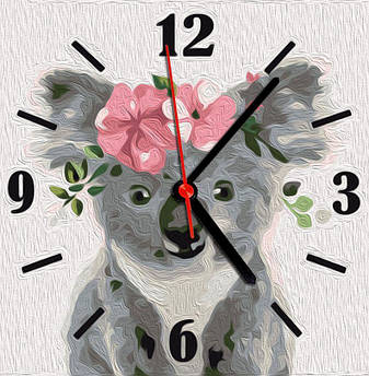 Картина за номерами годинник Коала ArtStory (ASG017) 30х30см