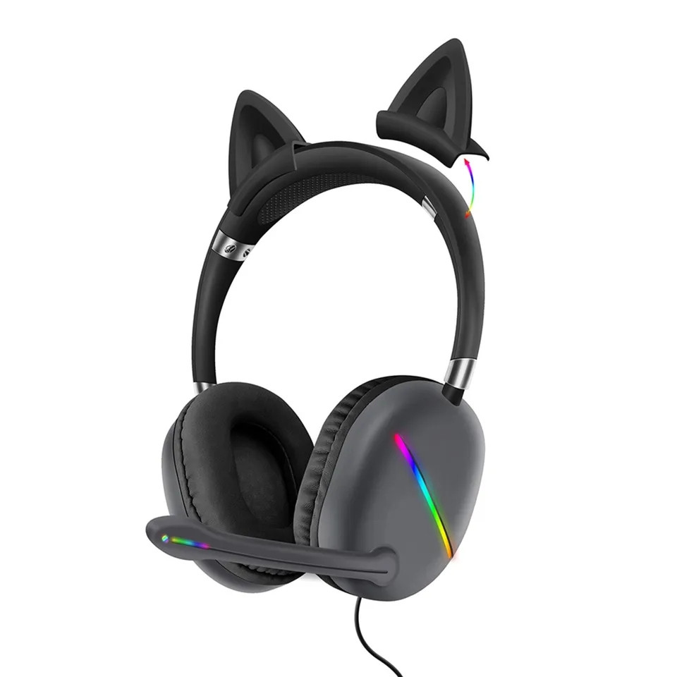 Дротові ігрові навушники з вушками RGB AKZ D52