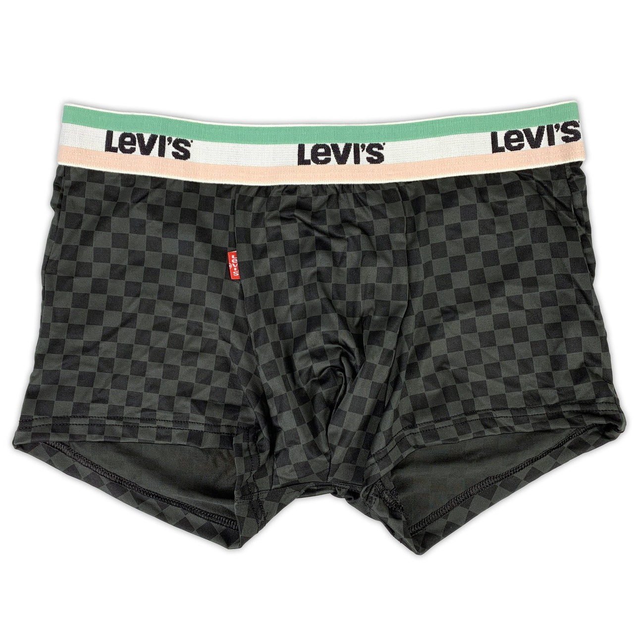 Чоловічі труси Levis, приємний гладкий матеріал, колір темно-сірий у шахову карту, фото 1