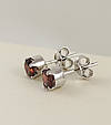 Сережки-пусети срібні з гранатом Т24-гр, фото 2