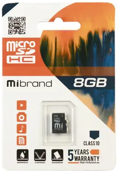 Карта пам`яті 8Gb Micro-SDHC Mibrand class6 №1671