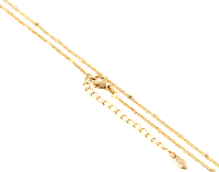 Цепочка Xuping Позолота 18K "Плетение Панцирное с прокатанными цветочками" длина с доп. цепочкой 45-50см х 1мм