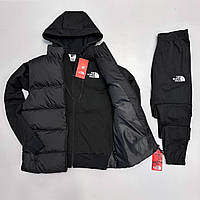 Комплект мужской The North Face весенний осенний демисезонный Спортивный костюм + Жилетка мужская ТНФ черный