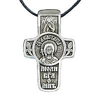 Крест нательный посеребренный Silvering Анастасия Святая Великомученица Анастасия Узорешительница 3х1,8х0,2 см