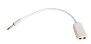 Кабель 3,5 jack-2 виходу мама 3,5 (білий) перехідник