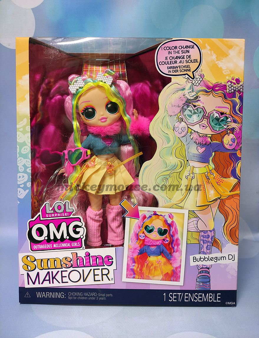 ЛОЛ серії Sunshine Makeover DJ Баблгам Колекційна лялька LOL Surprise OMG Sunshine Color Change Bubblegum DJ 589426