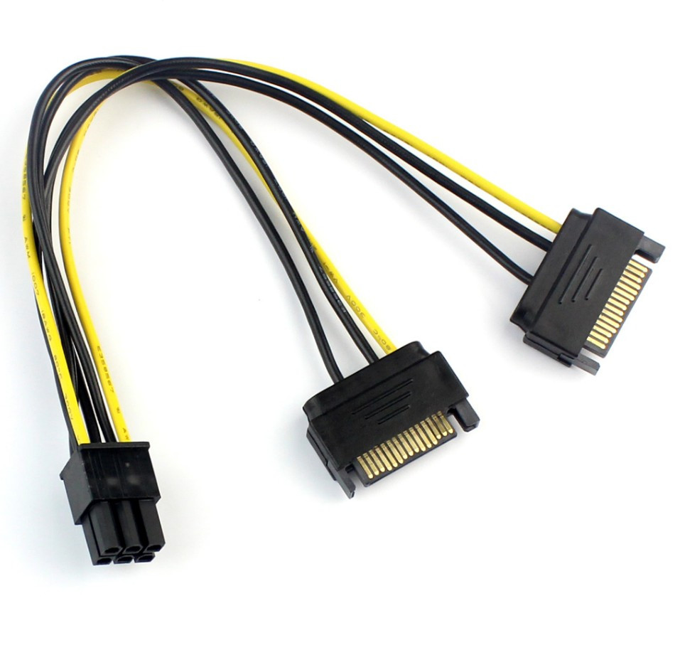 Перехідник 6 pin - 2х15 pin для відеокарти