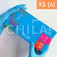 Перчатки нитриловые (размер XS) голубые 4г "SanGig", 100 шт