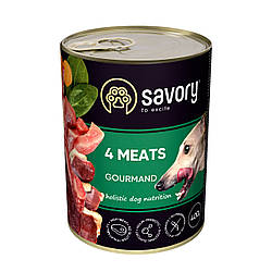 Savory (Сейворі) Dog Gourmand 4 Meat вологий корм для собак 400 г