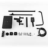 Душева система Frap F2462, поворотний вилив - перемикач на лійку, 3 режими, чорний, фото 3