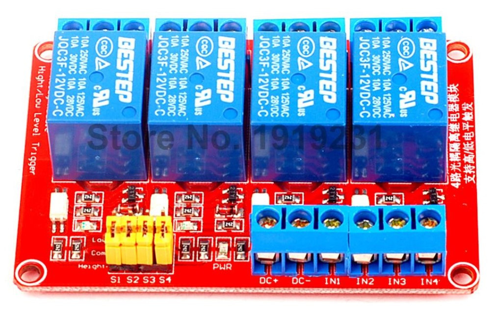 Реле 5В з тригером на оптопарі 4-х канальний