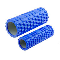 Набор массажных роликов для йоги и фитнеса 2в1 33х14/29.5х7.5 см Синий