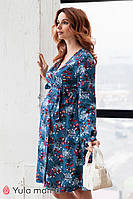 Женственное платье для беременных и кормящих мам Rose M Юла Мама Голубой DR-30.121