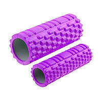 Набор массажных роликов для йоги и фитнеса 2в1 33х14/29.5х7.5 см Фиолетовый