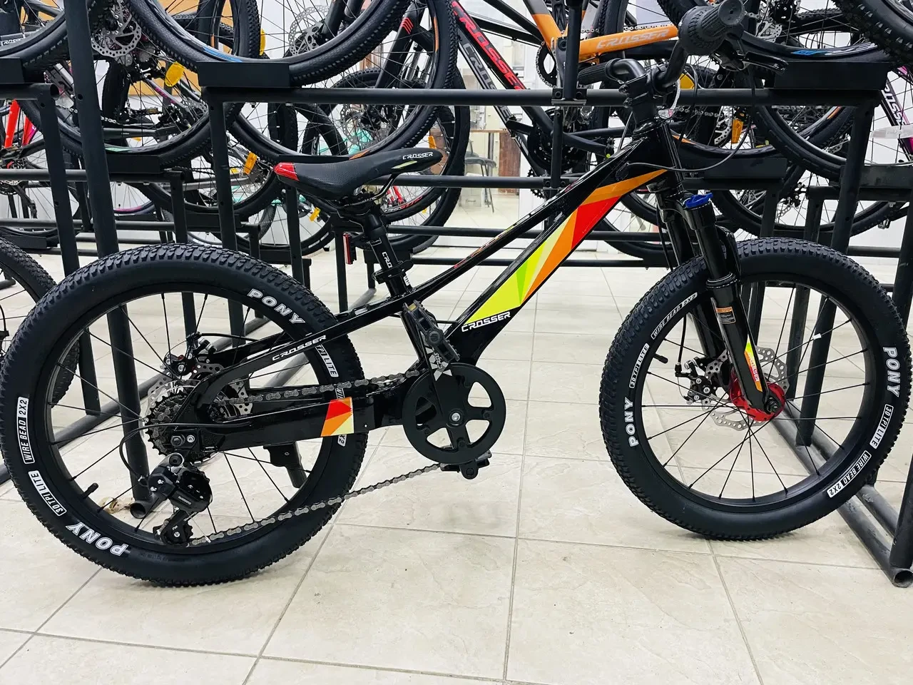 Велосипед дитячий на магнієвій рамі Crosser XMB 20" зріст 130-150 см вік 7 до 11 років чорно-зелений