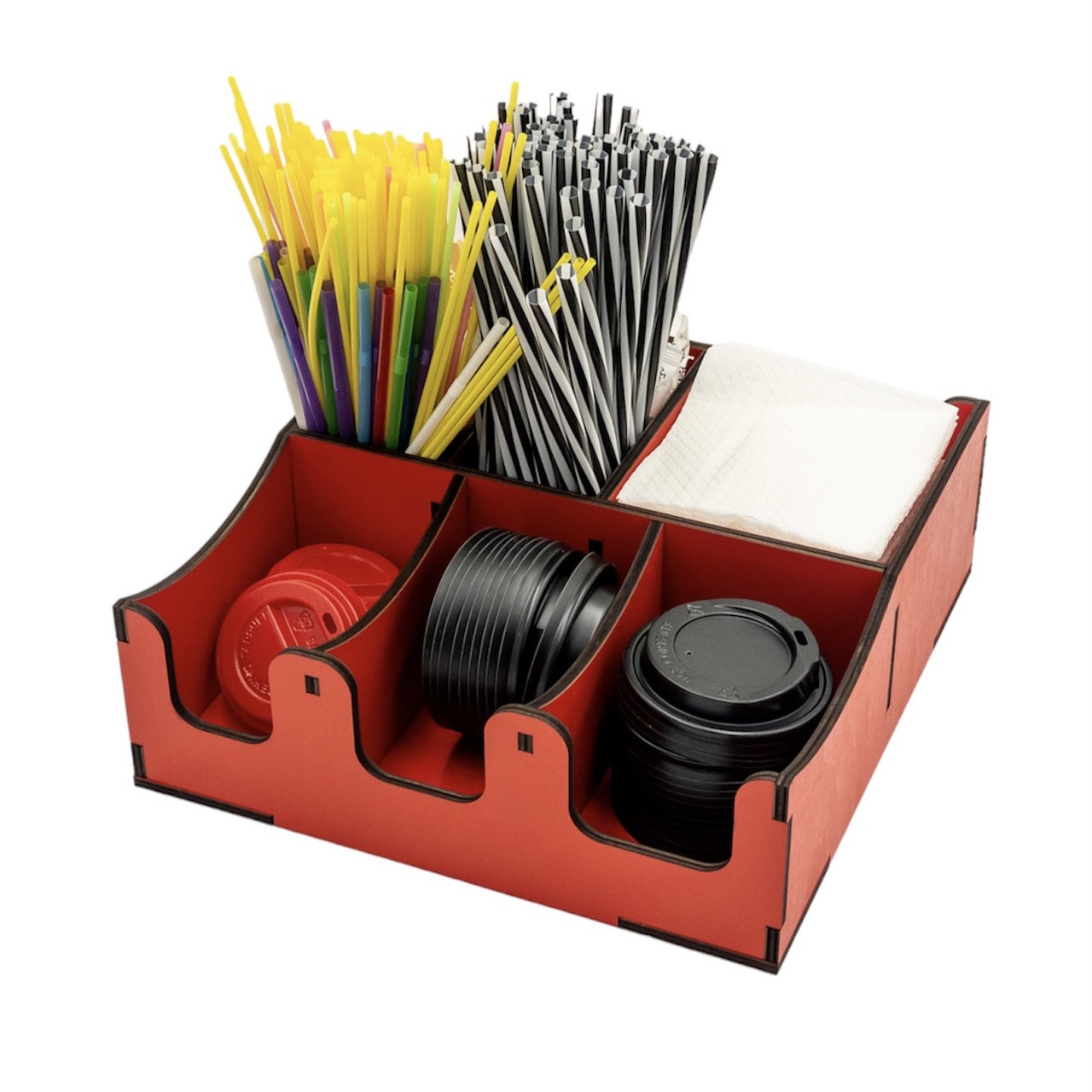 Барний органайзер для кав'ярні 30х30 см кришечки, серветки, цукор, трубочки/Laser-UA Київ, фото 1