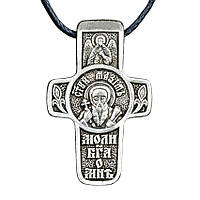 Крест нательный посеребренный Silvering Максим Святой Преподобный Максим Исповедник 3х1,8х0,2 см (19553)