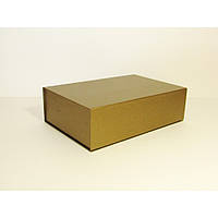 Коробка на магнитах 31*21*9 см бронза лен с блеском