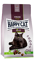Сухой корм для стерилизованных кошек и кастрированных котов Хеппи Кет с ягненком Happy Cat Sterilised 10 кг