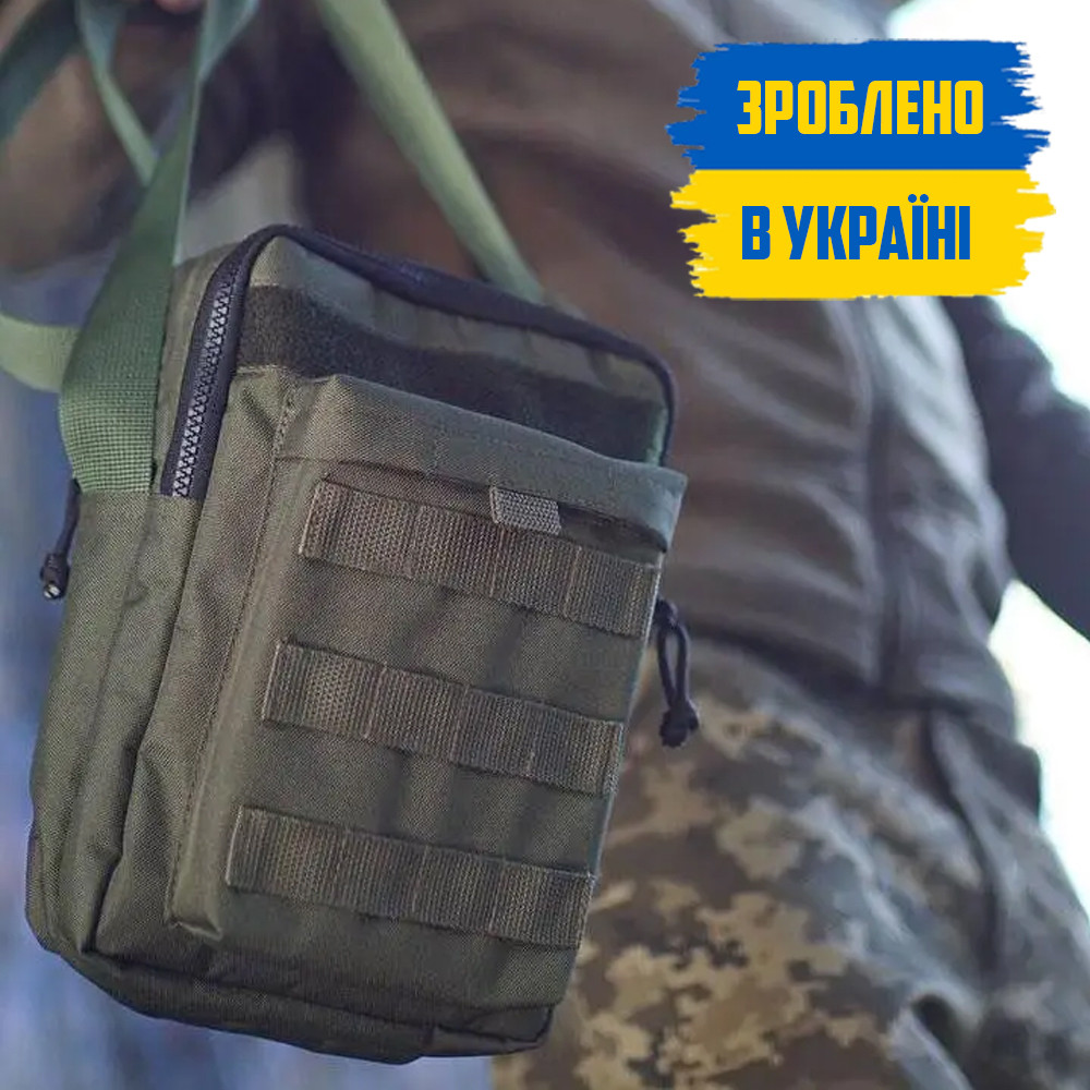 Підсумок сумка тактична месенджер JACK зелена олива з водовідштовхувальної тканини із системою Molle А