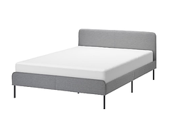 SLATTUM Каркас ліжка м'який, Кніса світло-сірий,140х200 см,304.463.73