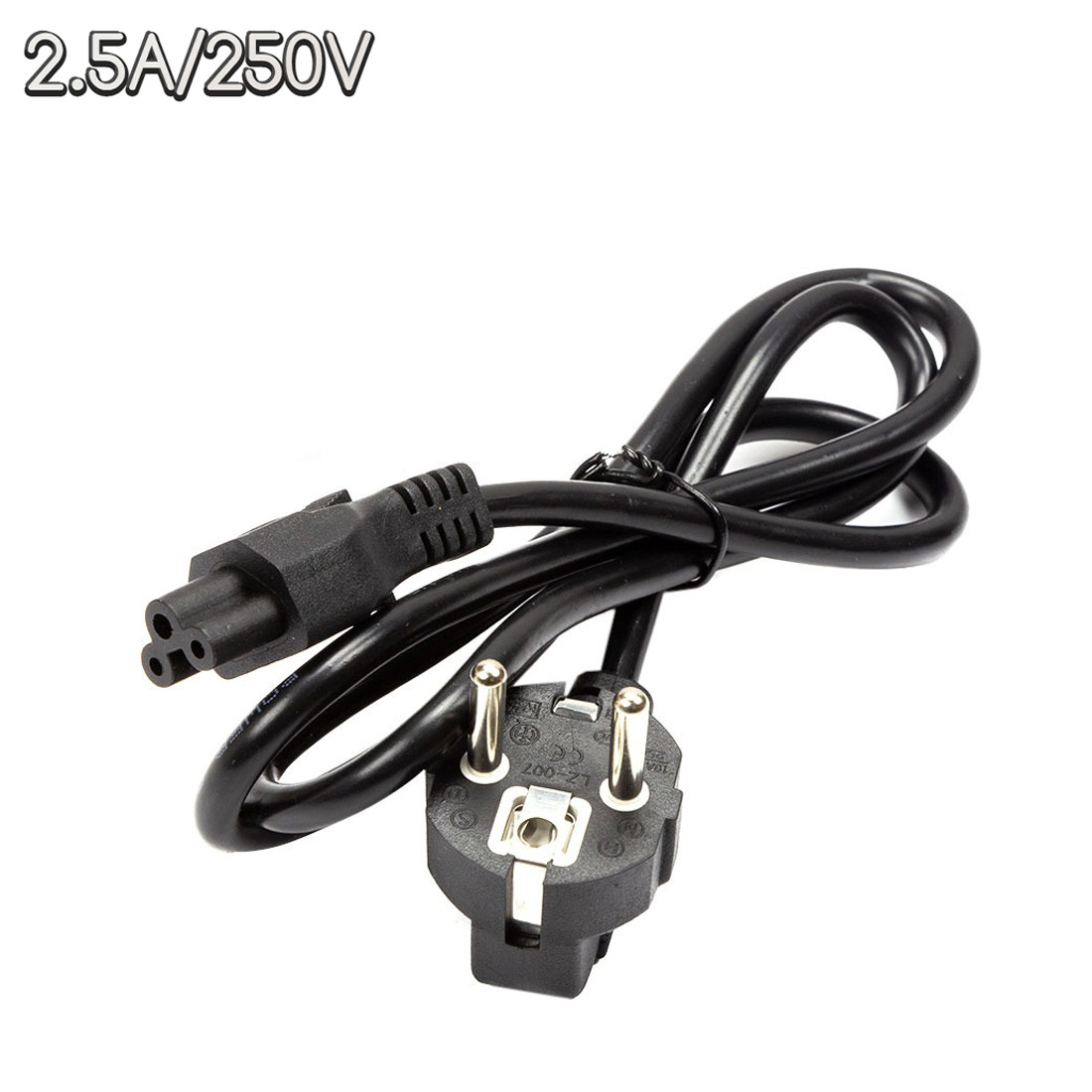 Кабель для блоку живлення ноутбука CEE 7/7-C5 1.2м 2.5А/250V 3x0.75мм 3-pin шнур для заряджання ноутбука, фото 1