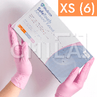 Перчатки нитриловые (размер XS) розовые 4г Medicom, 100 шт