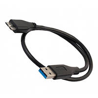 Кабель USB 3.0 - USB Micro-B, 1м, грубый, черный, 103351