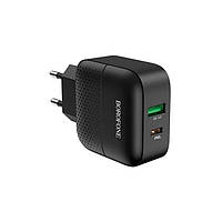 Зарядний пристрій BOROFONE BA46A Premium PD QC3.0 1USB 3A кабель Type-C to iPhone black