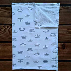 Багаторазова дитяча непромокальна пелюшка 100 х 70 см, бавовна + мембрана + бамбукова махра BST Білий+Сірий