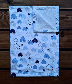 Багаторазова дитяча непромокальна пелюшка 100 х 70 см, бавовна + мембрана + бамбукова махра BST Білий+Синій