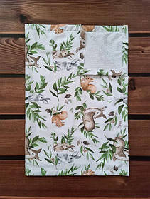 Багаторазова дитяча непромокальна пелюшка 100 х 70 см, бавовна + мембрана + бамбукова махра BST Зелений