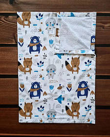 Багаторазова дитяча непромокальна пелюшка 100 х 70 см, бавовна + мембрана + бамбукова махра BST Коричневий+Синій