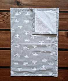 Багаторазова дитяча непромокальна пелюшка 100 х 70 см, бавовна + мембрана + бамбукова махра BST Сірий+Білий