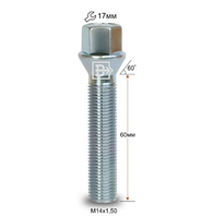 Болт C17D60 Z M14X1,50X60 Цинк Конус с выступом ключ 17 мм