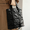 Сумка-шопер на плече "Бруки", екошкіра, Чорний / Жіноча сумка з довгим ручками, фото 2