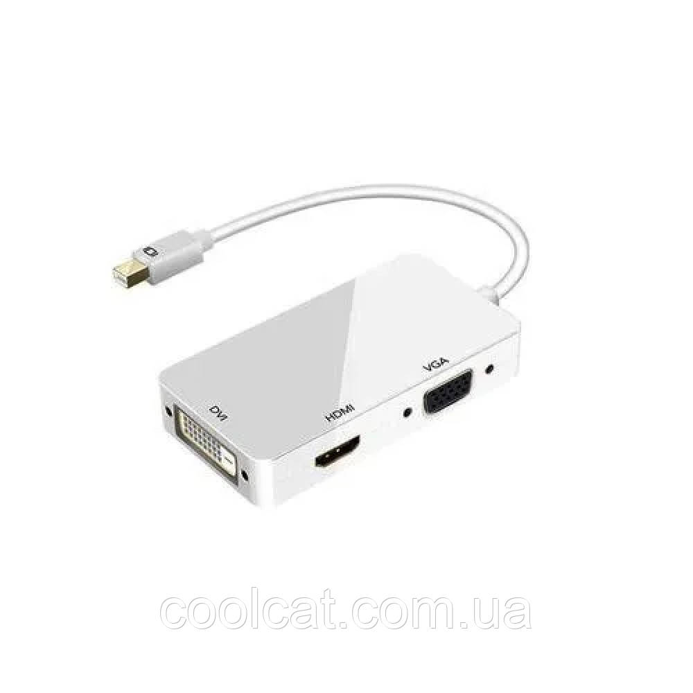 Конвертер адаптер 3в1 Mini DisplayPort на HDMI, DVI, VGA / Переходник на HDMI 4K/2K / Преобразователь 3в1 - фото 6 - id-p1807568536