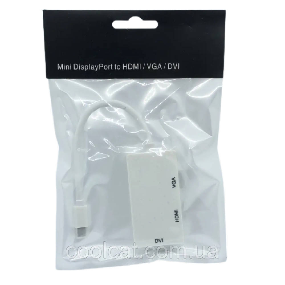 Конвертер адаптер 3в1 Mini DisplayPort на HDMI, DVI, VGA / Переходник на HDMI 4K/2K / Преобразователь 3в1 - фото 10 - id-p1807568536