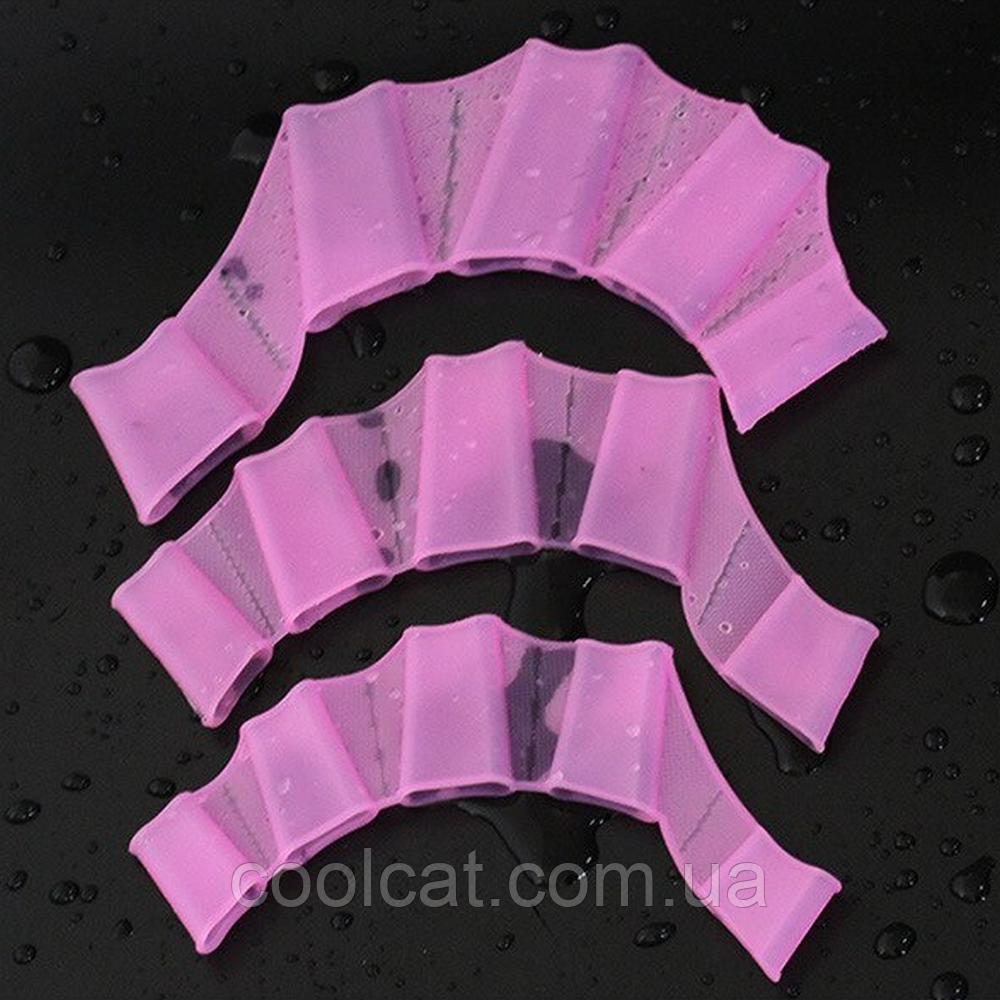 Силиконовые ласты для рук "Плавники лягушки" S, Розовые / Перчатки для плаванья - фото 7 - id-p1807568542