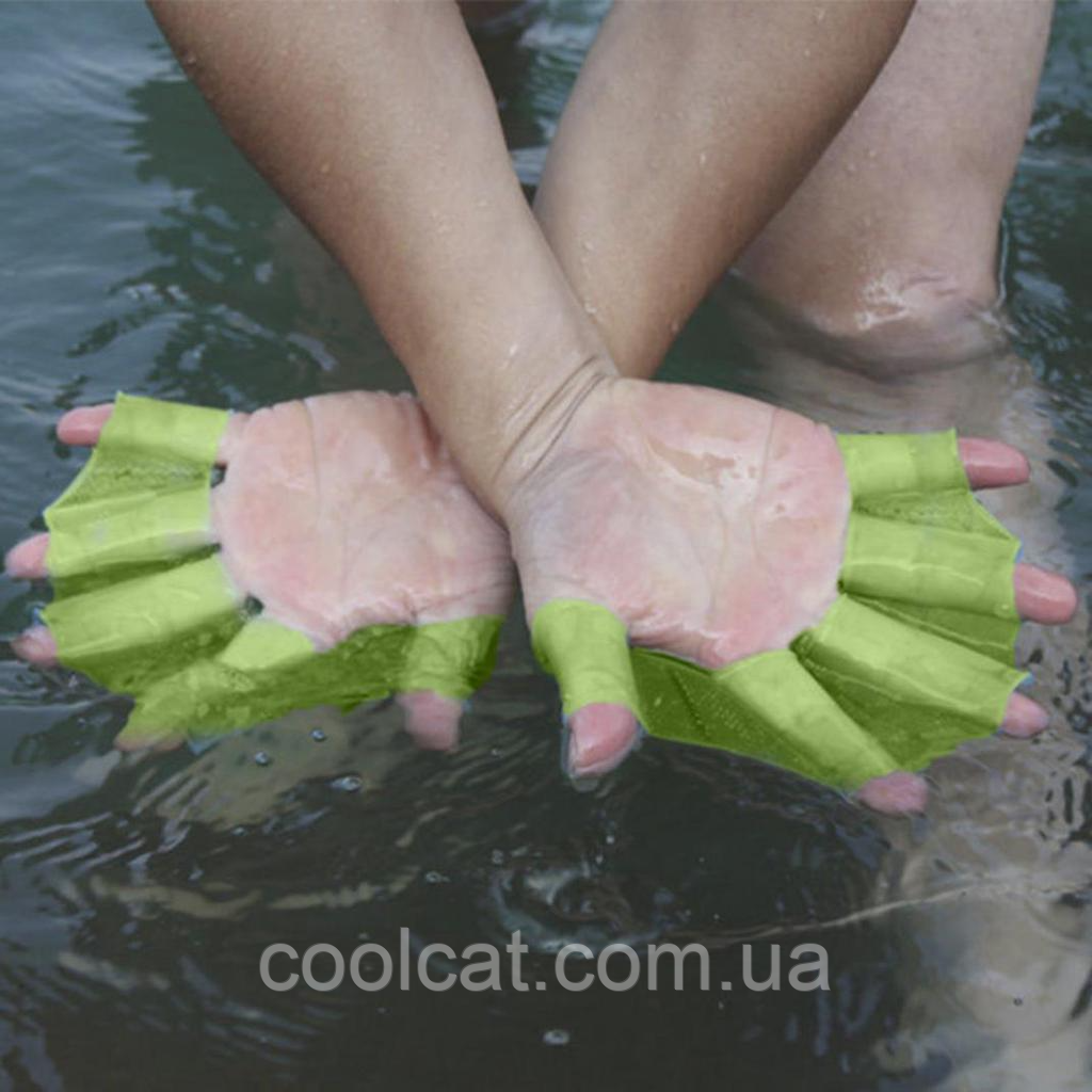 Силиконовые ласты для рук "Плавники лягуш" S, Зеленые / Перчатки для плаванья - фото 8 - id-p1807568545