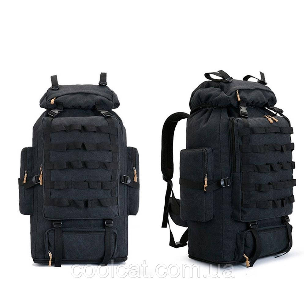 Похідний рюкзак на 80-100 л, 95(80)х37х23 см, xs-f22 Чорний / Рюкзак для кемпінгу